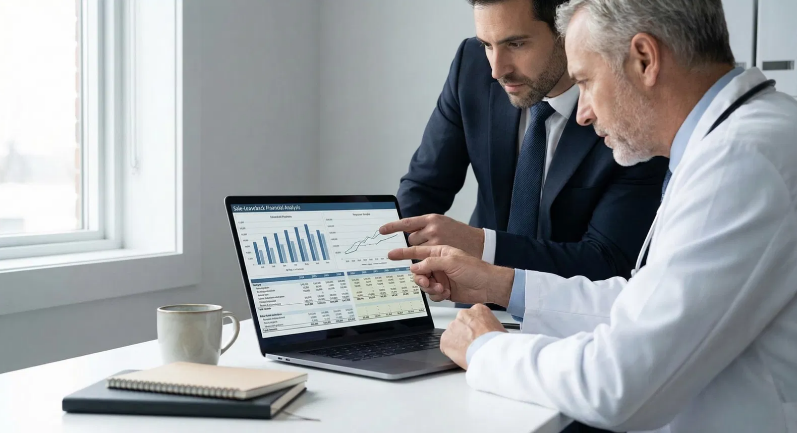 Professionals reviewing DSCR rental property loan analysis